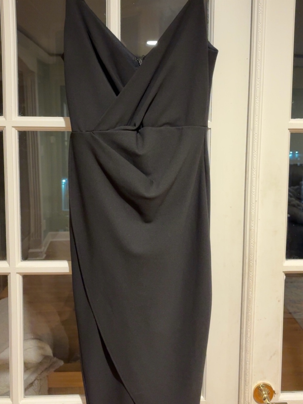 Betsey Johnson Black One-Shoulder Draped Sheath Dress